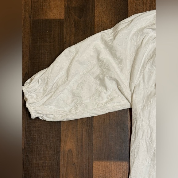 J. Crew Cream 3/4 Sleeve Tie Front Blouse - Picture 4 of 9